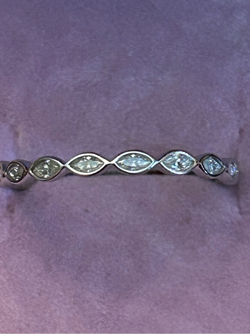 1.00CTW Marquise Cut Moissanite Full Eternity Band Ring 925 Sterling Silver Sz 8